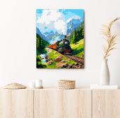 Картина за номерами «Потяг у горах»