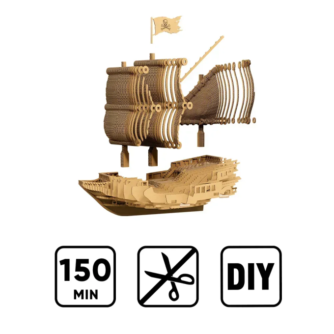 Картонний 3Д пазл "PIRATE SHIP"