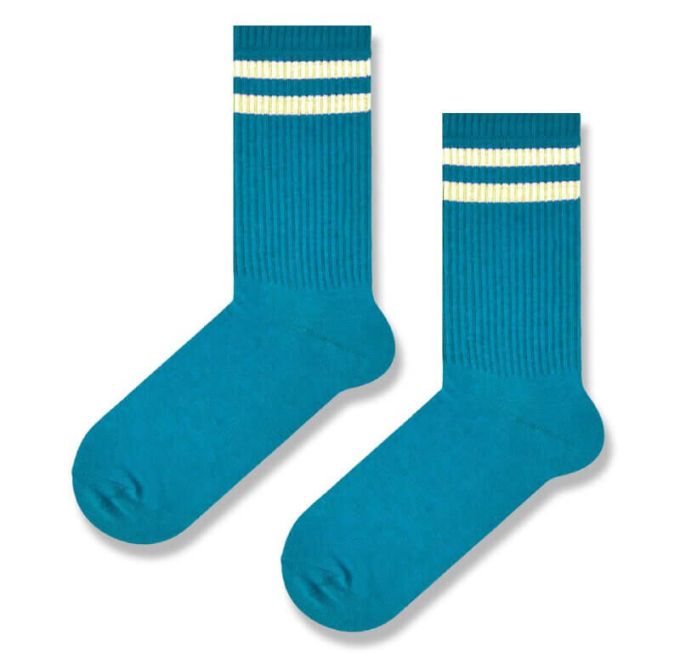 Носки SOX морская волна с бежевыми полосками