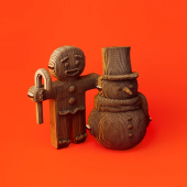 Картонний 3Д пазл "Пряниковий чоловічок та Сніговик"