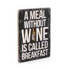 Дерев'яний постер "A meal without a wine"