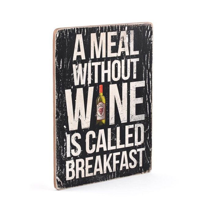 Дерев'яний постер "A meal without a wine"