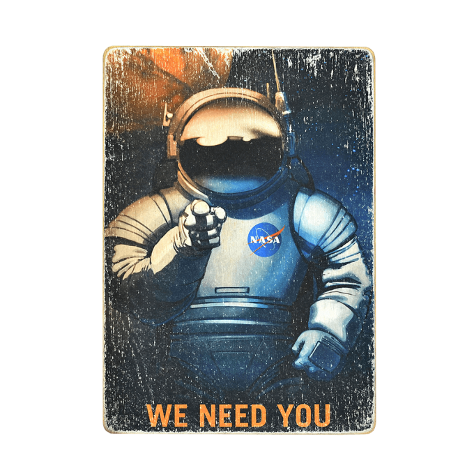 Дерев'яний постер "NASA needs you"