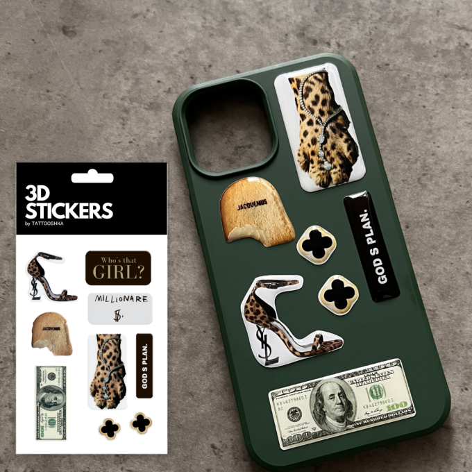 Набор 3D-стикеров "Leopard Edition"