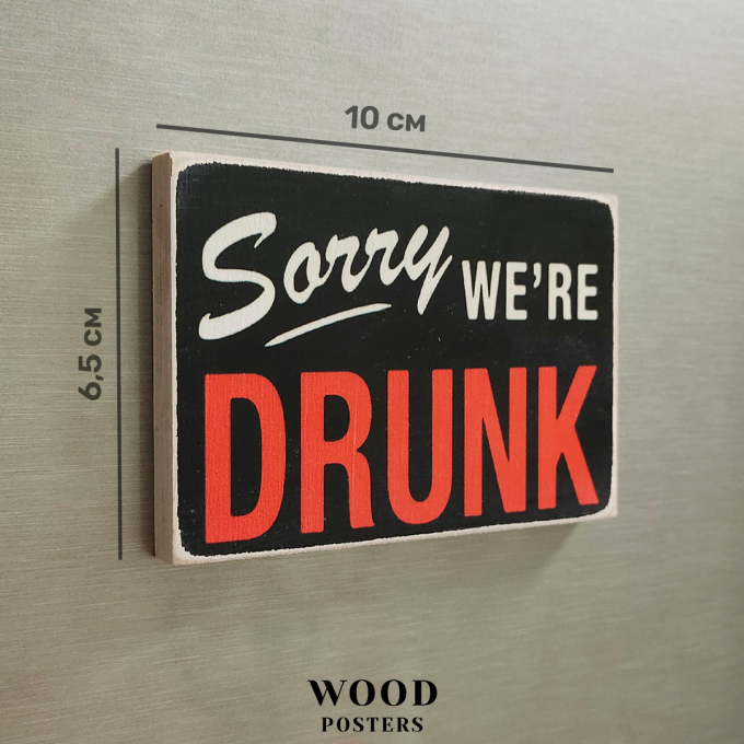 Магнит "Sorry we're drunk"