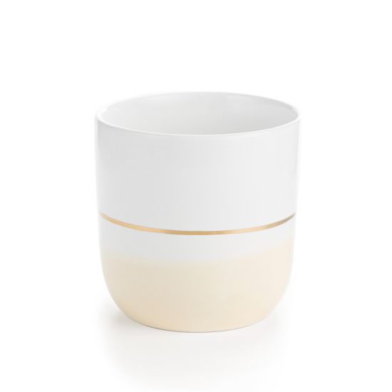 Стакан біло-персиковий с золотою полоскою