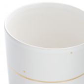 Стакан білий з чорною та золотою крапками