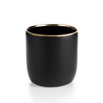 Стакан черный матовый с золотым краем