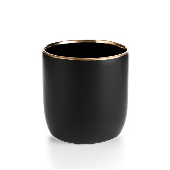 Стакан чорний матовий з золотим краєм