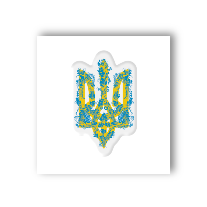 3D-стікер "Блакитний квітучий герб"