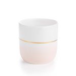 Стакан бело-розовый с золотой полоской