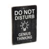 Дерев'яний постер "Do not disturb. Genius thinking. Black background"