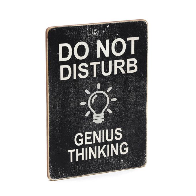 Дерев'яний постер "Do not disturb. Genius thinking. Black background"