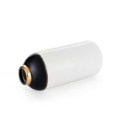 Ваза "Бутылка" бело-черная с золотым горлом