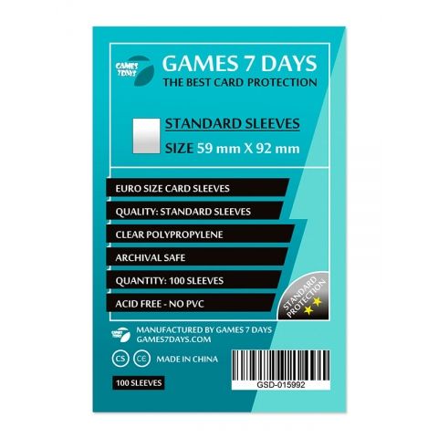 Протекторы для карт Games 7 Days 59x92 мм
