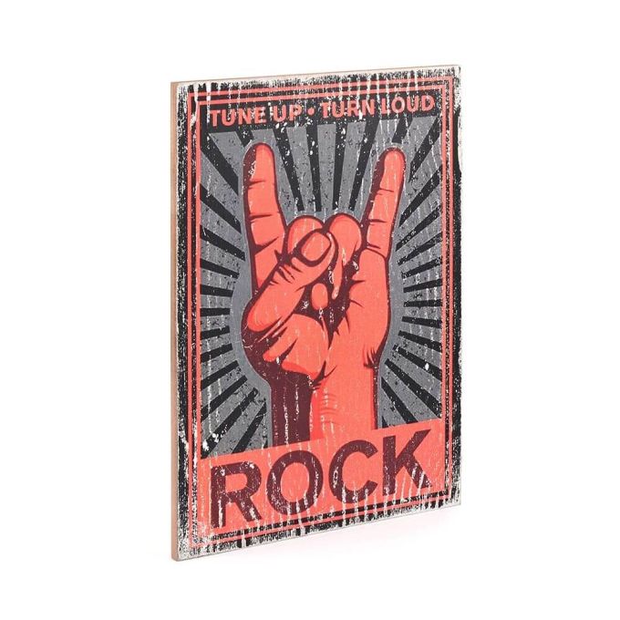 Деревянный постер "Rock. Tune up. Turn loud"