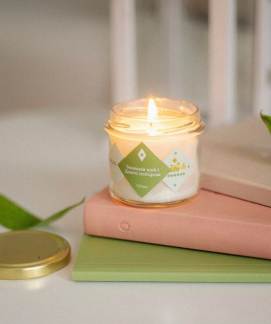 Соевая свеча мини "Зеленый чай и долгий путь"