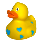 Качка FunnyDucks Жовта у блакитних сердечках Качка FunnyDucks Жовта у блакитних сердечках