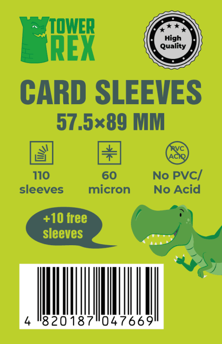 Протектори для карт Tower Rex 57,5 х 89 мм 