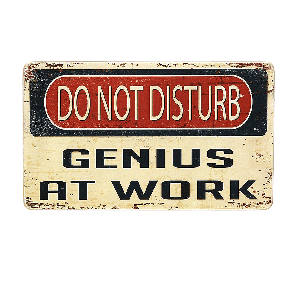 Деревянный постер "Do Not Disturb. Genius at work"