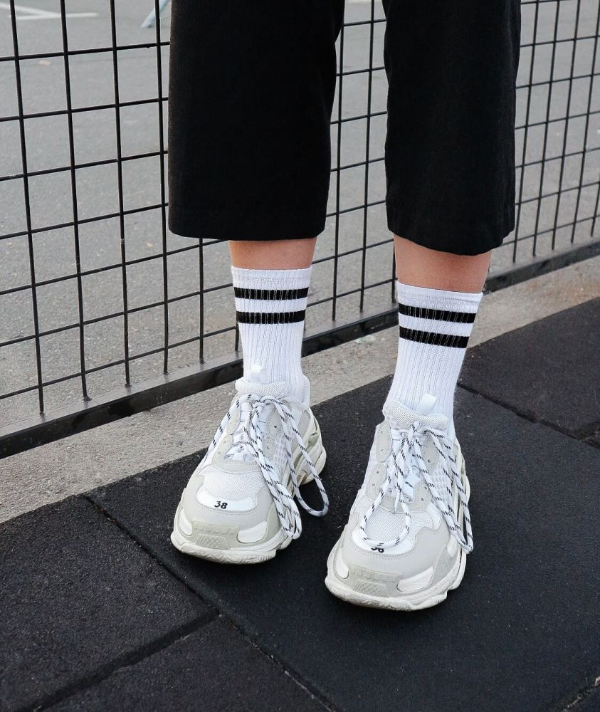 Шкарпетки SOX білі з чорними смужками 