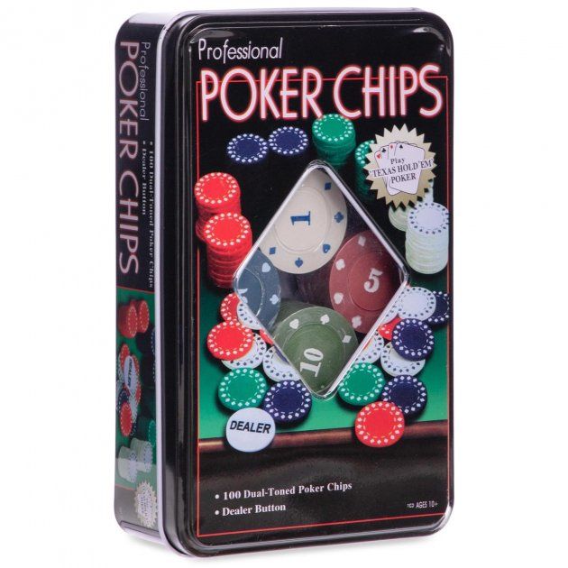Покерний набір на 100 фішок з номіналом (без карток)