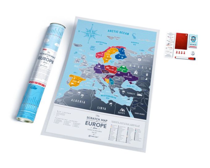 Скретч карта Европы Travel Map Silver Europe