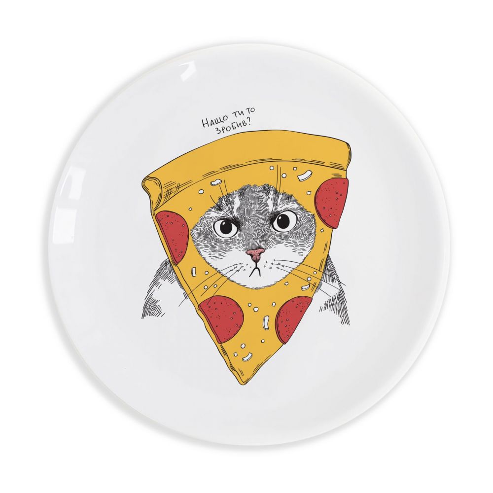 Тарелка "Кот в пицце"