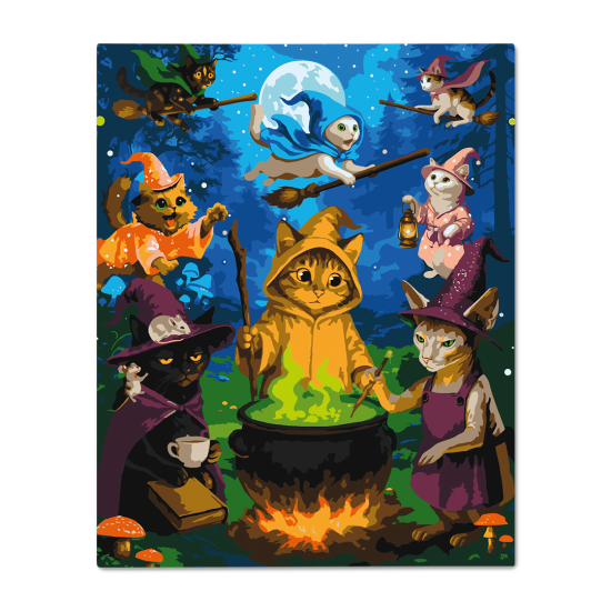 Картина по номерам "Коты-колдуны"
