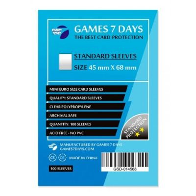 Протектори для карт Games 7 Days 45x68 мм