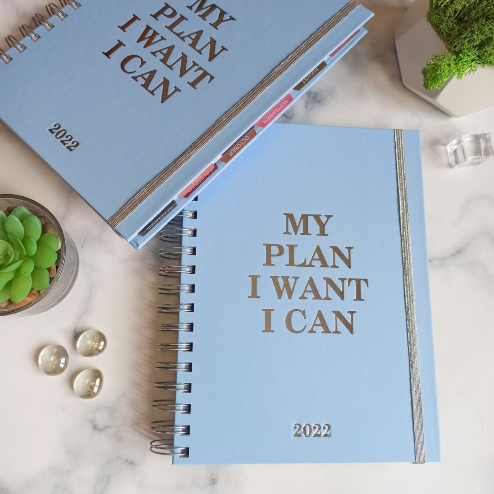 Датированный планер "My Plan I Want I Can" Голубой