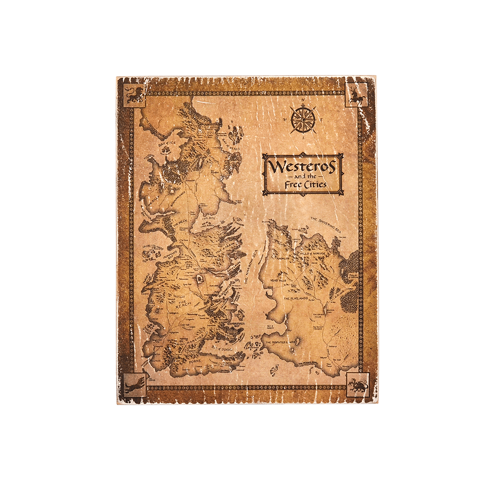 Деревянный постер "Game of Thrones #25 Vintage Map"