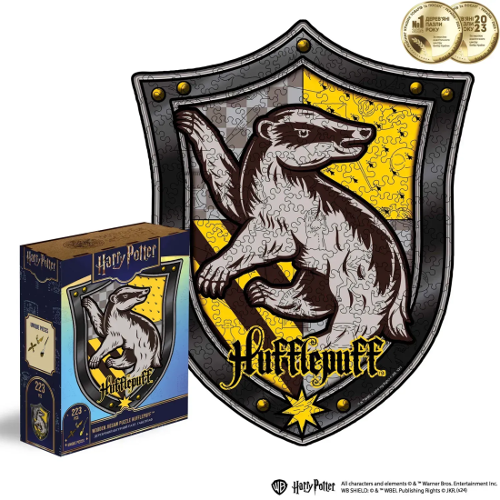 Фігурний дерев'яний пазл  Гаррі Поттер - Герб Гафелпаф