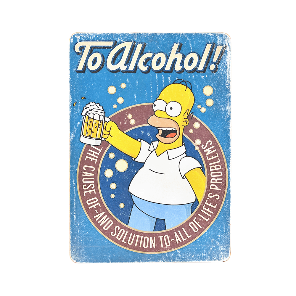 Деревянный постер "The Simpsons #3 To Alcohol (blue)"