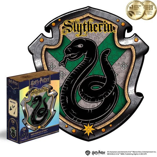 Фігурний дерев'яний пазл  Гаррі Поттер - Герб Слизерин