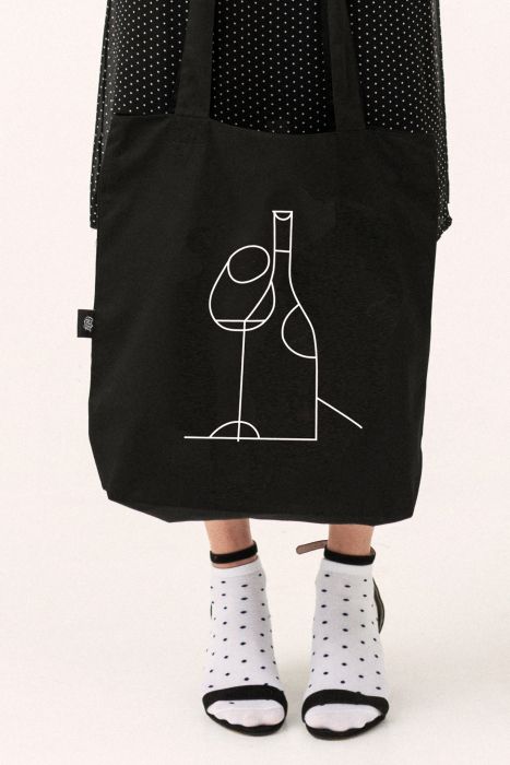 Еко-сумка "Вино" чорна