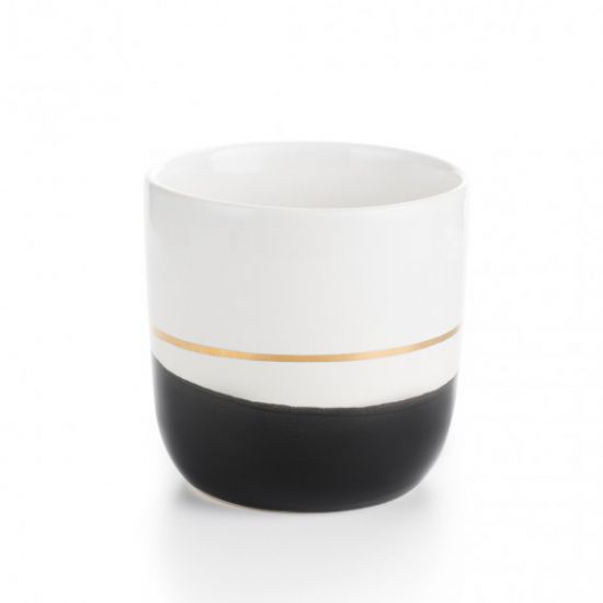 Стакан біло-чорний с золотою полоскою