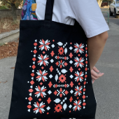 Шопер Maliunky Вышиванка (черный)