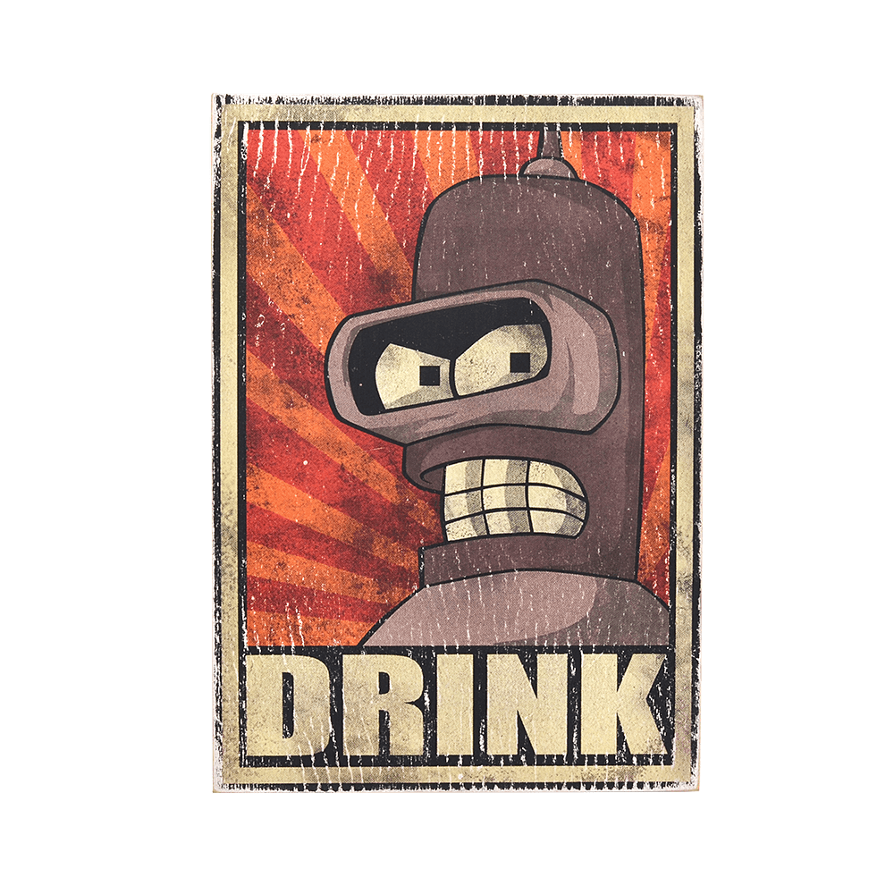 Дерев'яний постер "Futurama # 7 Drink"