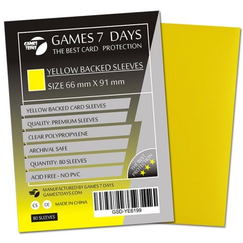 Протектори для карт Games 7 Days 66x91 мм YELLOW