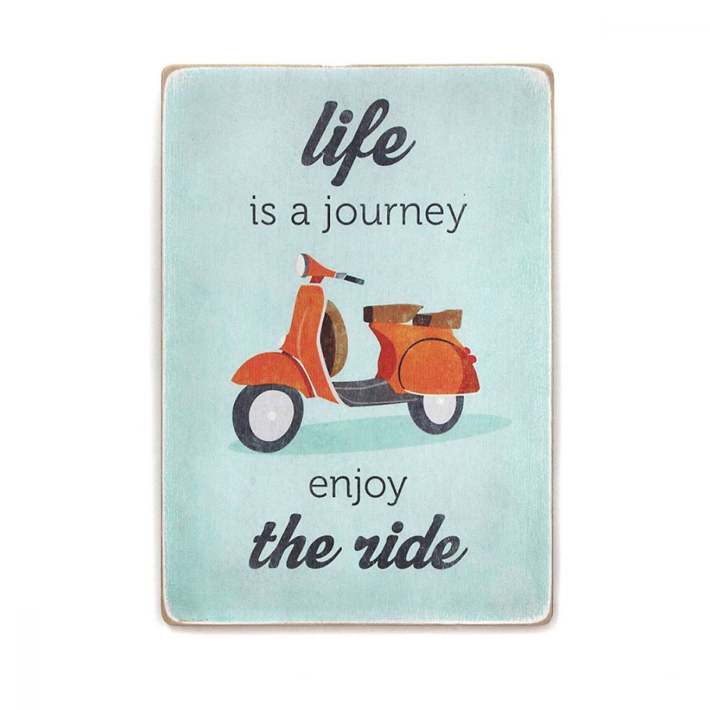 Деревянный постер "Life is a journey #1 Blue"