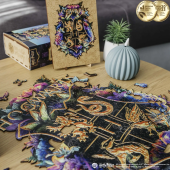 Фігурний дерев'яний пазл Гаррі Поттер - Гоґвортс (Neonly)