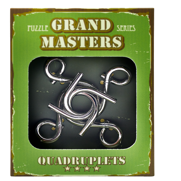 Металлическая головоломка Grand Master Puzzles QUADRUPLETS green