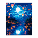 Картина по номерам "Воздушные шары в ночном небе"