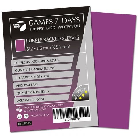 Протектори для карт Games 7 Days 66x91 мм PURPLE