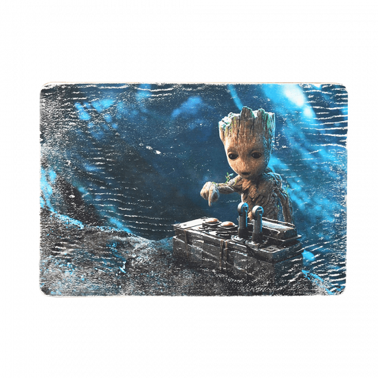 Деревянный постер "Baby Groot with bomb"
