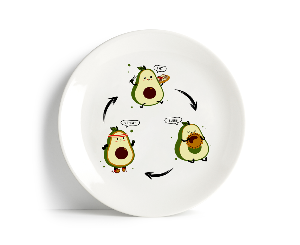 Тарелка Papa Design "Avo Eat-Sleep-Repeat"