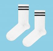 Носки SOX белые с черными полосками