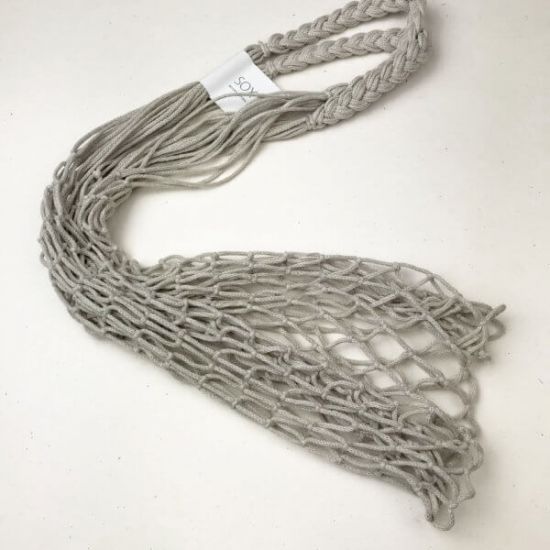 Авоська макраме нить (Серо-бежевая)