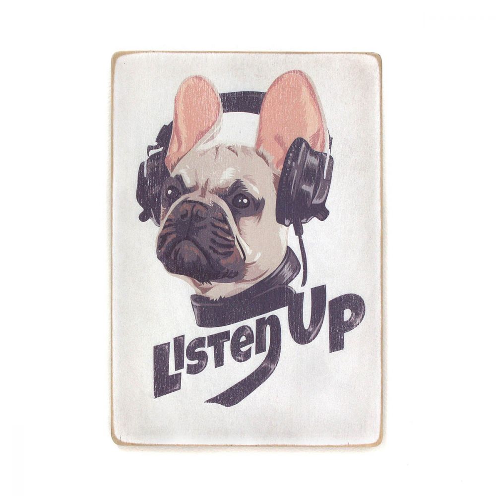 Деревянный постер "Listen up"